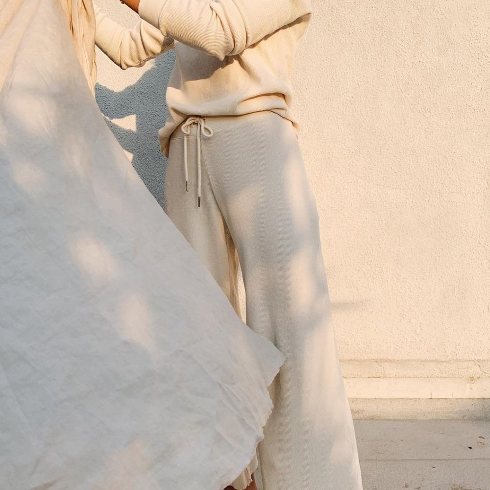 MATE the label organic thermal wide leg pant